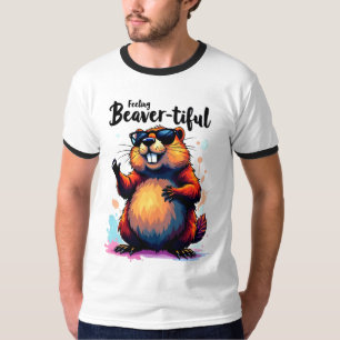 Gefühl Schön - Funny Beaver Grafik T-Shirt
