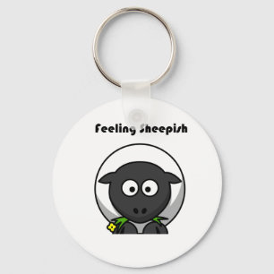 Gefühl Sheepish Niedlich Shy Sheep Funny Cartoon Schlüsselanhänger
