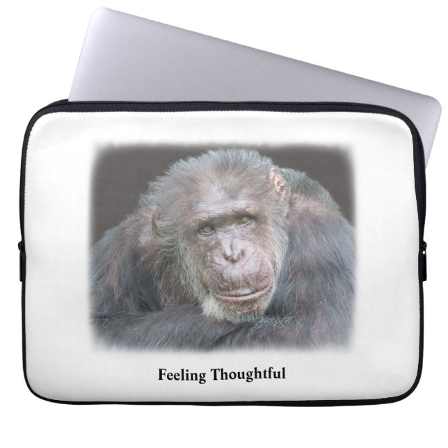 Gefühl Thoughful Chimpanzee Laptop Case (Vorderseite)