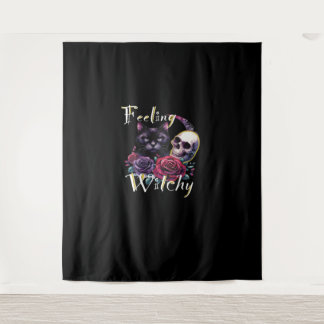 Gefühl Witchy Black Cat Classic T - Shirt Wandteppich