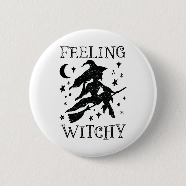 Gefühl Witchy Funny Halloween Witch Vibes Kinda N Button (Vorderseite)