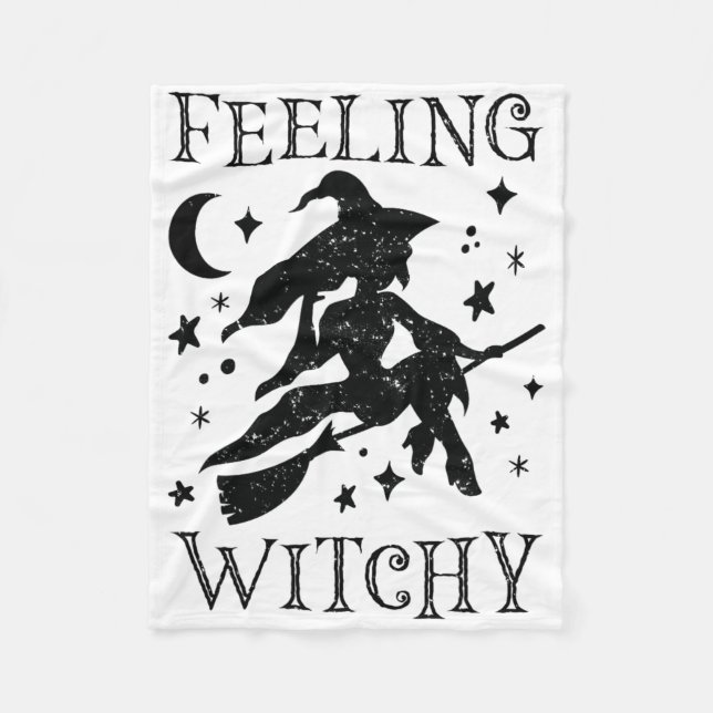 Gefühl Witchy Funny Halloween Witch Vibes Kinda N Fleecedecke (Vorderseite)