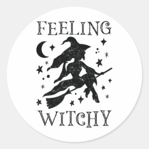 Gefühl Witchy Funny Halloween Witch Vibes Kinda N Runder Aufkleber