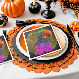 Gefühl Witchy Halloween Rotzentönung Serviette