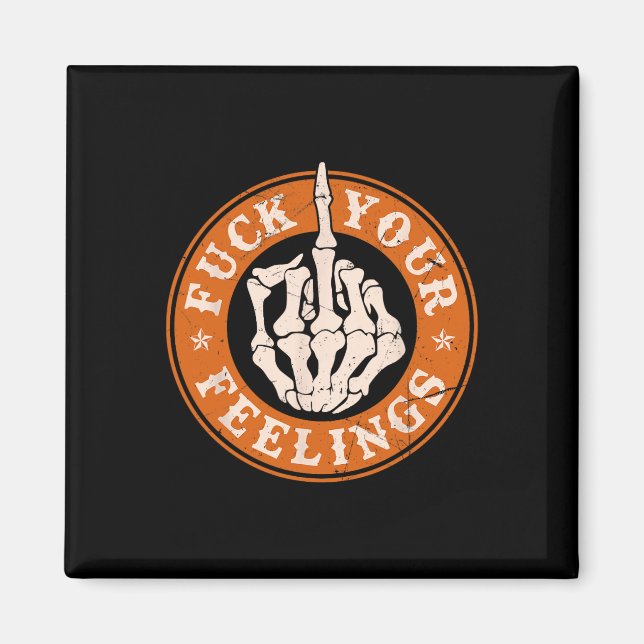 Gefühle Halloween Skeleton Hand Middle Finger Magnet (Vorne)