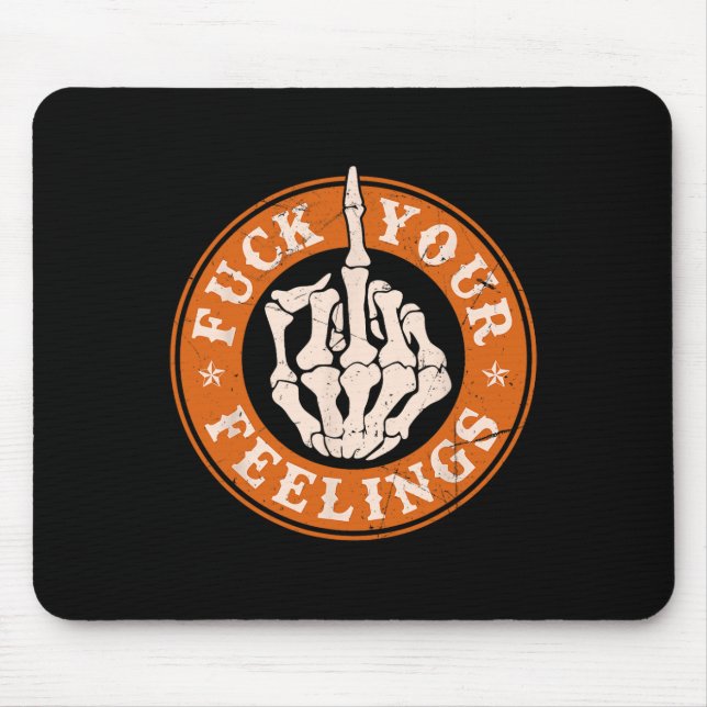 Gefühle Halloween Skeleton Hand Middle Finger Mousepad (Vorne)