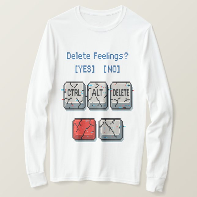 Gefühle Pixel Art Shirt löschen (Design vorne)