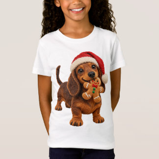 Gefühlter Dachshund Weihnachtswelpe mit Lebkuchen T-Shirt