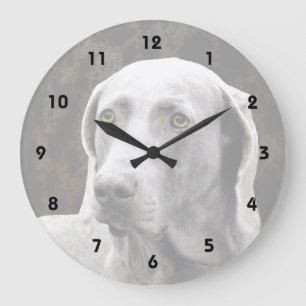 Gefühlvolle Augen des Weimaraner Große Wanduhr