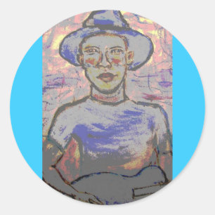 Gefühlvoller Bluesman Runder Aufkleber