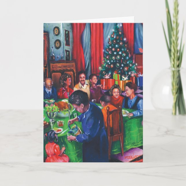 Gefühlvolles Familien-Abendessen Feiertagskarte (Vorderseite)