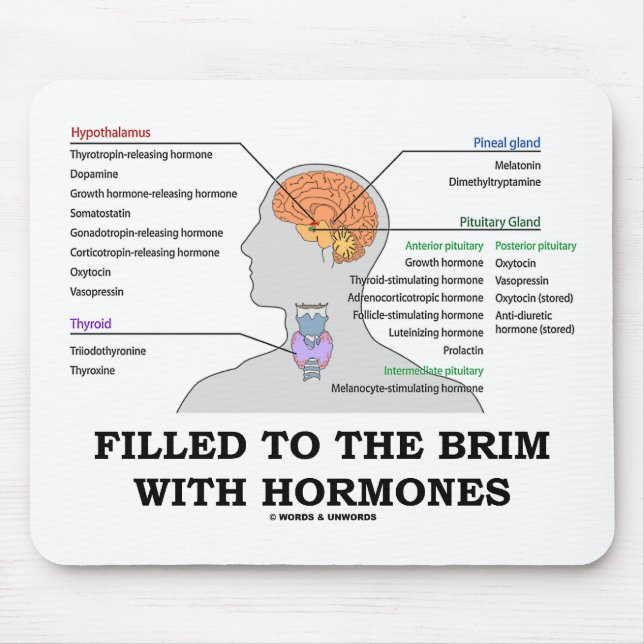 Gefüllt zum Rand mit Hormonen (Anatomie) Mousepad (Vorne)