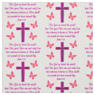 GEFÜLLTE KREUZEN UND SCHALTFLÄCHE JOHN 3:16 FABRIK STOFF
