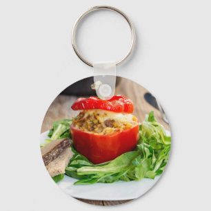 Gefüllte Paprika mit Fleischsoße und Käse Schlüsselanhänger