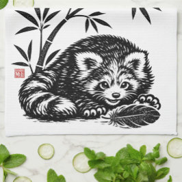 GEFUNDEN • StillWood • Rotes Panda Geschirrtuch