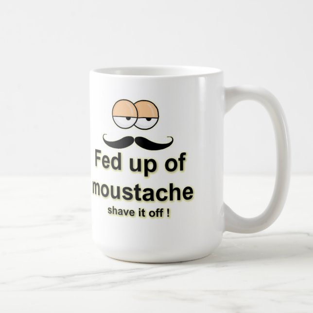 Gefüttert Schnurrbart niedlicher lustiger Slogan C Kaffeetasse (Rechts)