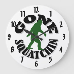 gegangen Squatchin Große Wanduhr