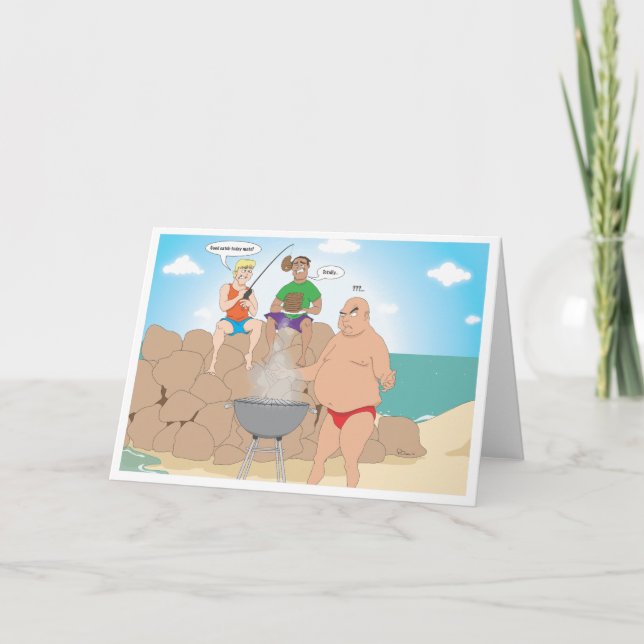 Gegangene Fischerei/Strand GRILLEN Karte (Vorderseite)