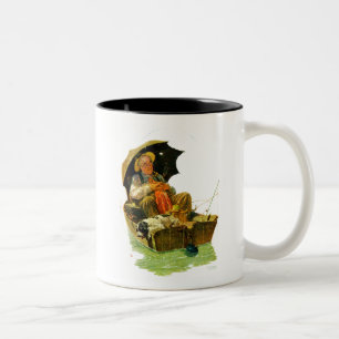 Gegangene Fischerei Zweifarbige Tasse