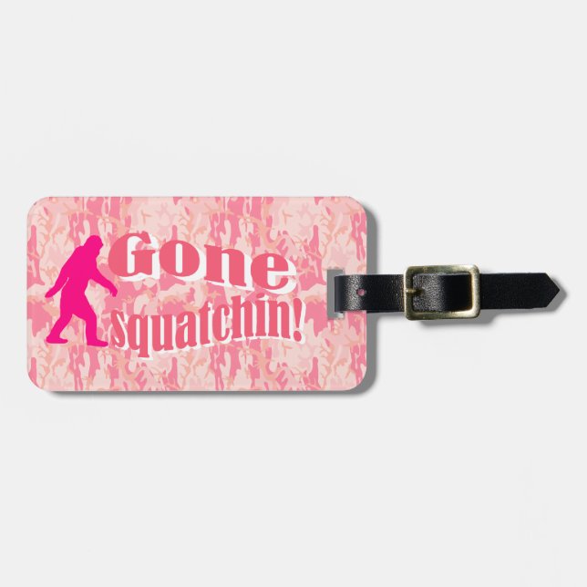 Gegangene squatchin Rosa-Camouflage Gepäckanhänger (Vorderseite horizontal)