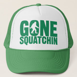Gegangener Squatchin grüner Buchstabe-Hut Truckerkappe