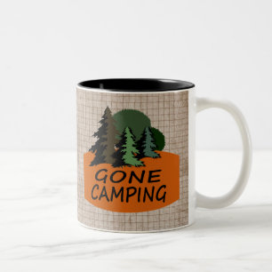 Gegangenes Campings-glückliche Lagerbewohner-Logo Zweifarbige Tasse