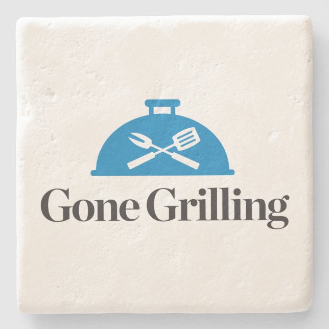 Gegangenes Grillen Steinuntersetzer (Vorderseite)