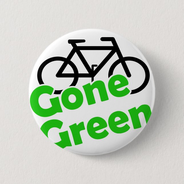gegangenes grünes Fahrrad Button (Vorderseite)