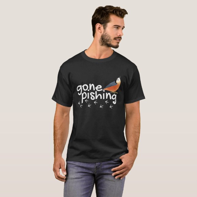Gegangenes Pishing! Vogelbeobachter-T - Shirt (Vorne ganz)