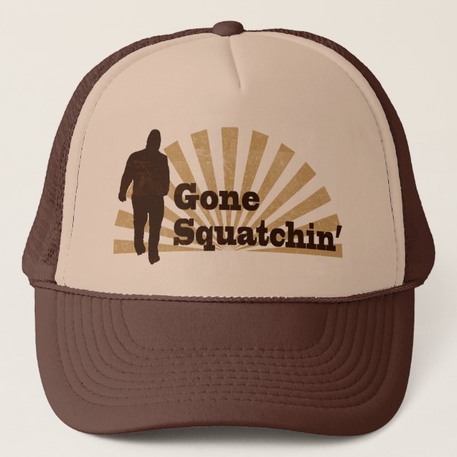 Gegangenes Squatchin lustiger Bigfoot Sasquatch Truckerkappe (Vorderseite)