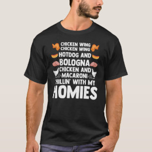 Gegarter Hot Dog mit Hähnchenflügel und Bologna ch T-Shirt