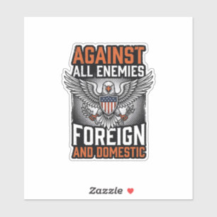 Gegen alle Feinde Patriotischer Adler-Shirt-Design Aufkleber
