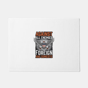 Gegen alle Feinde Patriotischer Adler-Shirt-Design Fußmatte