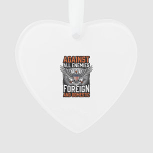 Gegen alle Feinde Patriotischer Adler-Shirt-Design Ornament