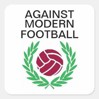 Gegen den modernen Fußball Quadratischer Aufkleber