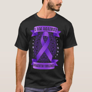 Gegen häusliche Gewalt Mandala violette Schleife T-Shirt