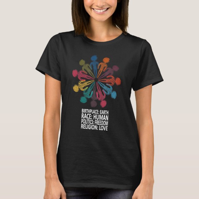Gegen Rassismus Politik Menschenrechte Liebe Po T-Shirt (Vorderseite)