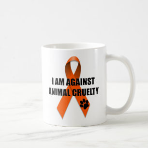 Gegen Tiergrausamkeits-orange Bewusstseins-Band Kaffeetasse