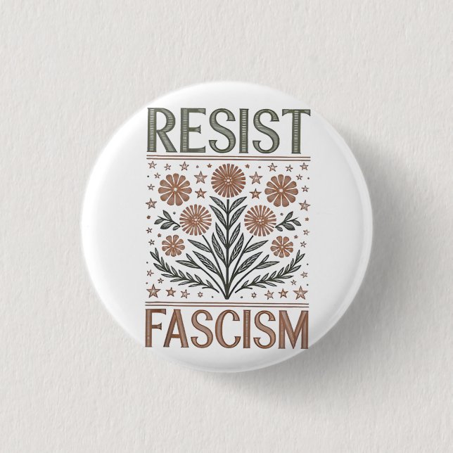 Gegen Trump ist Floral Transgender LGBTQ-Anti-Trum Button (Vorderseite)