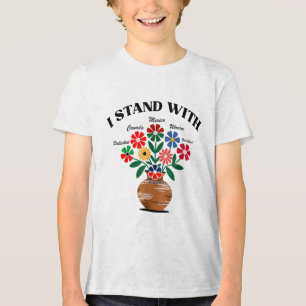 Gegen Trump stehe ich mit Kanada Mexiko Grönland G Tri-Blend Shirt