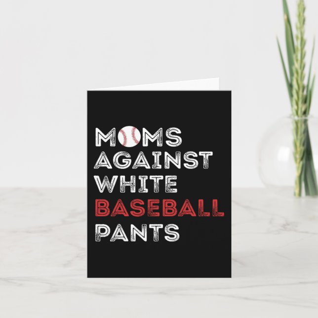 Gegen White Baseball Pants Funny Baseball Mama Wo Karte (Vorderseite)