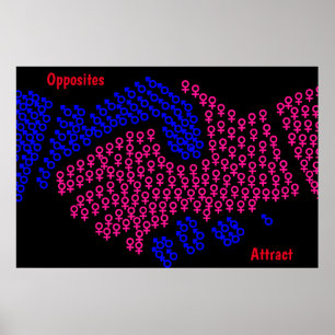 Gegensätze ziehen sich an Poster