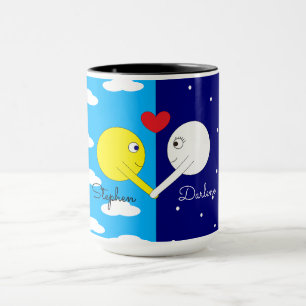 Gegensätze ziehen sich an - Sonne und Mond in Lieb Tasse
