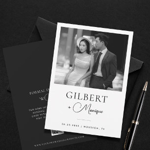 Gegensätzliche Schriftarten Schwarz Weiß Foto QR-C Save The Date