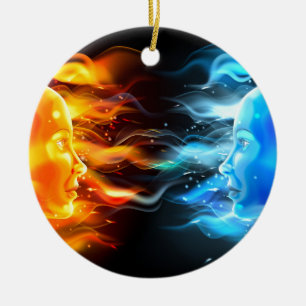 Gegenteil-Gesichts-Konzept Keramik Ornament