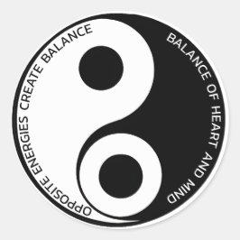 Gegenüber den Energien, schaffen Sie Balance Yin Y Runder Aufkleber
