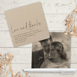 Gegenwartige Liebe Dank Foto Hochzeit Dankeskarte