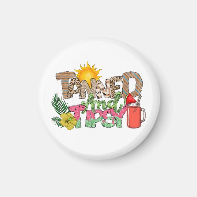 Gegerbt und Tipsy | Fun Summer Party Design Magnet (Vorne)
