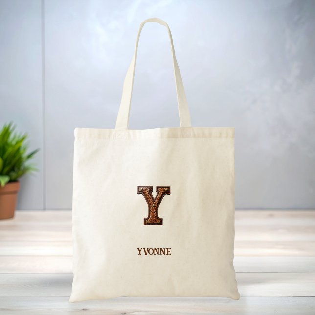 Geglättete Western-Lederinitialen-Monogramm Y Tragetasche (Von Creator hochgeladen)