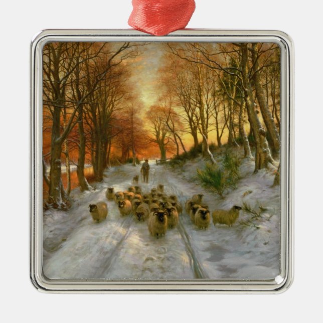 Geglüht mit Tönungen der Abends-Stunden Silbernes Ornament (Vorne)